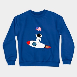 usa flag on rocket Crewneck Sweatshirt